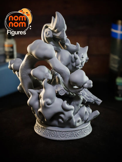 Chibi Amaterasu Diorama from Okami -Home Decor Statues - Collectible 3d printed statues - Custom Gift and Painted Versions Available!