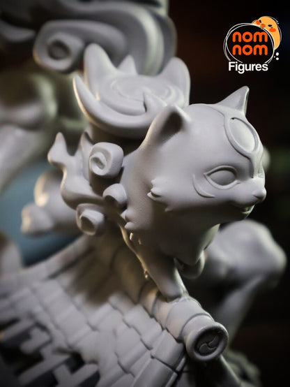 Chibi Amaterasu Diorama from Okami -Home Decor Statues - Collectible 3d printed statues - Custom Gift and Painted Versions Available!