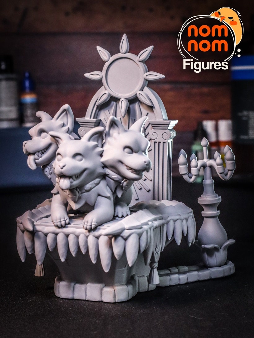 Cerberus Chibi Version from Hades - Collectible 3d printed statues Home Decor - Custom Gift and Painted Versions Available!