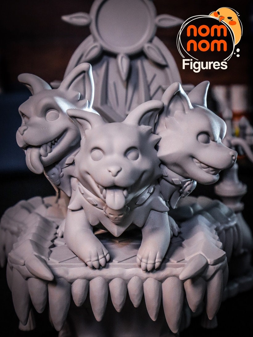 Cerberus Chibi Version from Hades - Collectible 3d printed statues Home Decor - Custom Gift and Painted Versions Available!