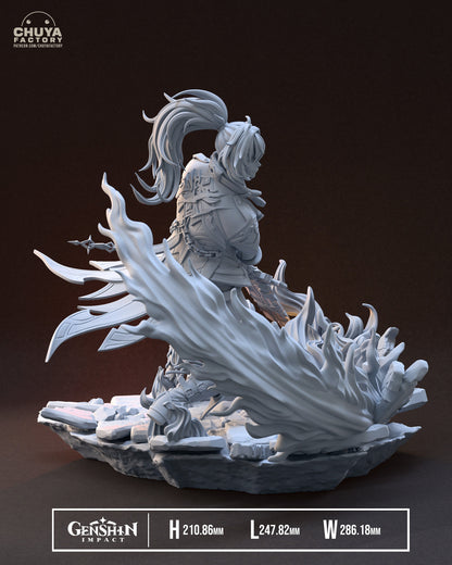 Diluc from Genshin Impact - Collectible 3d printed statues - Perfect for Home Decor - Custom Gift and Painted Versions Available!