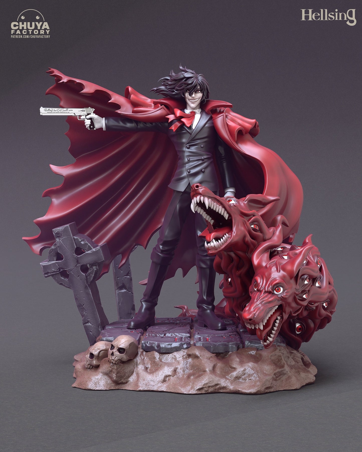 Alucard or Count Dracula  from Hellsing  - Collectible 3d printed statues -  Home Decor - Custom Gift and Painted Versions Available!