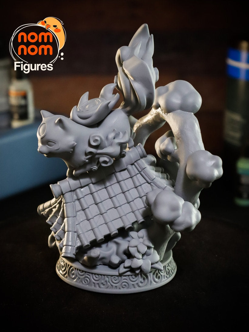 Chibi Amaterasu Diorama from Okami -Home Decor Statues - Collectible 3d printed statues - Custom Gift and Painted Versions Available!