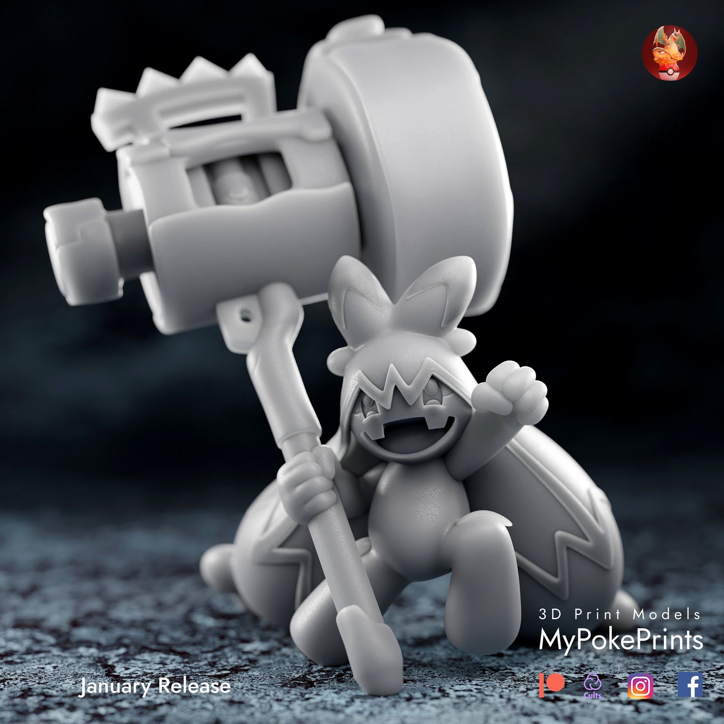 Tinkaton Hammer Pokemon Go statue  - Collectible 3d printed statues Home Decor - Custom Gift and Painted Versions Available!