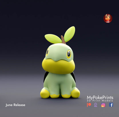 Turtwig on a planter Pokemon Statue  - Collectible 3d printed statues Home Decor - Custom Gift and Painted Versions Available!