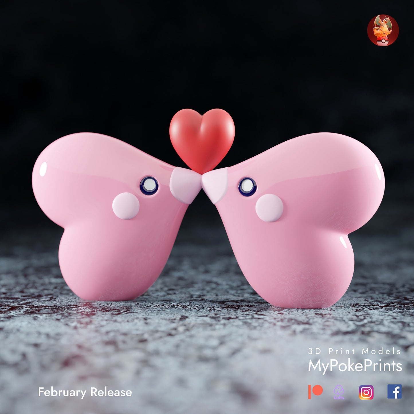 Luvdisc Kissing Couples Personalized Statue  Décor for your home or desk Pokemon Catch them all - 3d Resin Print - Painted or Custom Gift~!