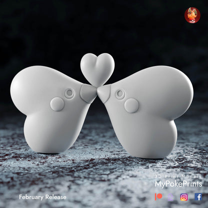 Luvdisc Kissing Couples Personalized Statue  Décor for your home or desk Pokemon Catch them all - 3d Resin Print - Painted or Custom Gift~!