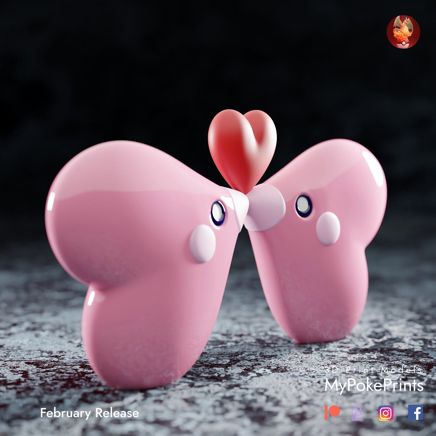 Luvdisc Kissing Couples Personalized Statue  Décor for your home or desk Pokemon Catch them all - 3d Resin Print - Painted or Custom Gift~!