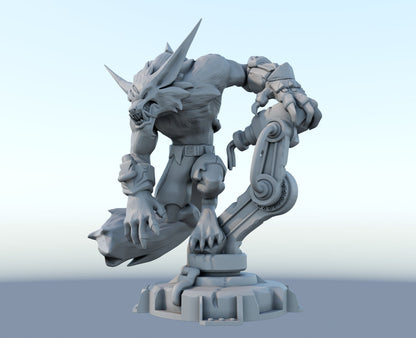 Classic Warwick Noxus Lobito from League of lol  - Collectible 3d printed statues - Home Decor - Custom Gift and Painted Versions Available!