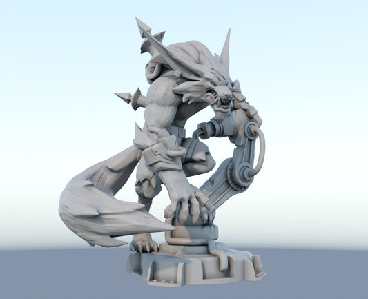 Classic Warwick Noxus Lobito from League of lol  - Collectible 3d printed statues - Home Decor - Custom Gift and Painted Versions Available!