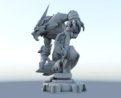 Classic Warwick Noxus Lobito from League of lol  - Collectible 3d printed statues - Home Decor - Custom Gift and Painted Versions Available!