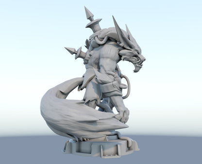 Classic Warwick Noxus Lobito from League of lol  - Collectible 3d printed statues - Home Decor - Custom Gift and Painted Versions Available!