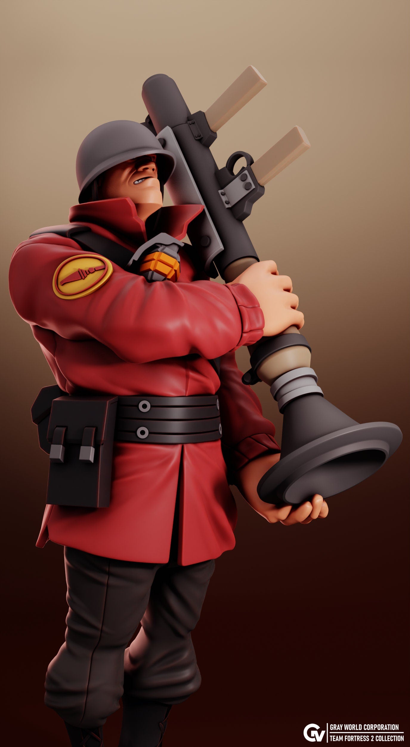 Soldier from Team Fortress 2 - Collectible 3d printed statues - Home Decor - Custom Gift and Painted Versions Available!