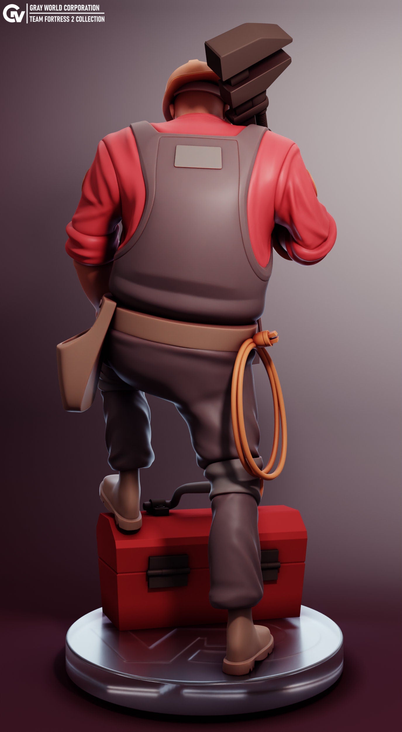 Engineer from Team Fortress 2 - Collectible 3d printed statues - Home Decor - Custom Gift and Painted Versions Available!