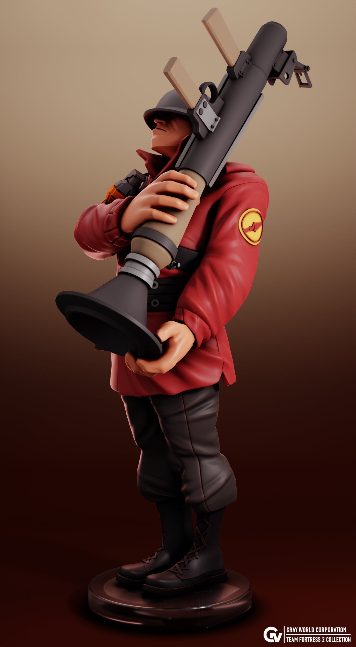 Soldier from Team Fortress 2 - Collectible 3d printed statues - Home Decor - Custom Gift and Painted Versions Available!