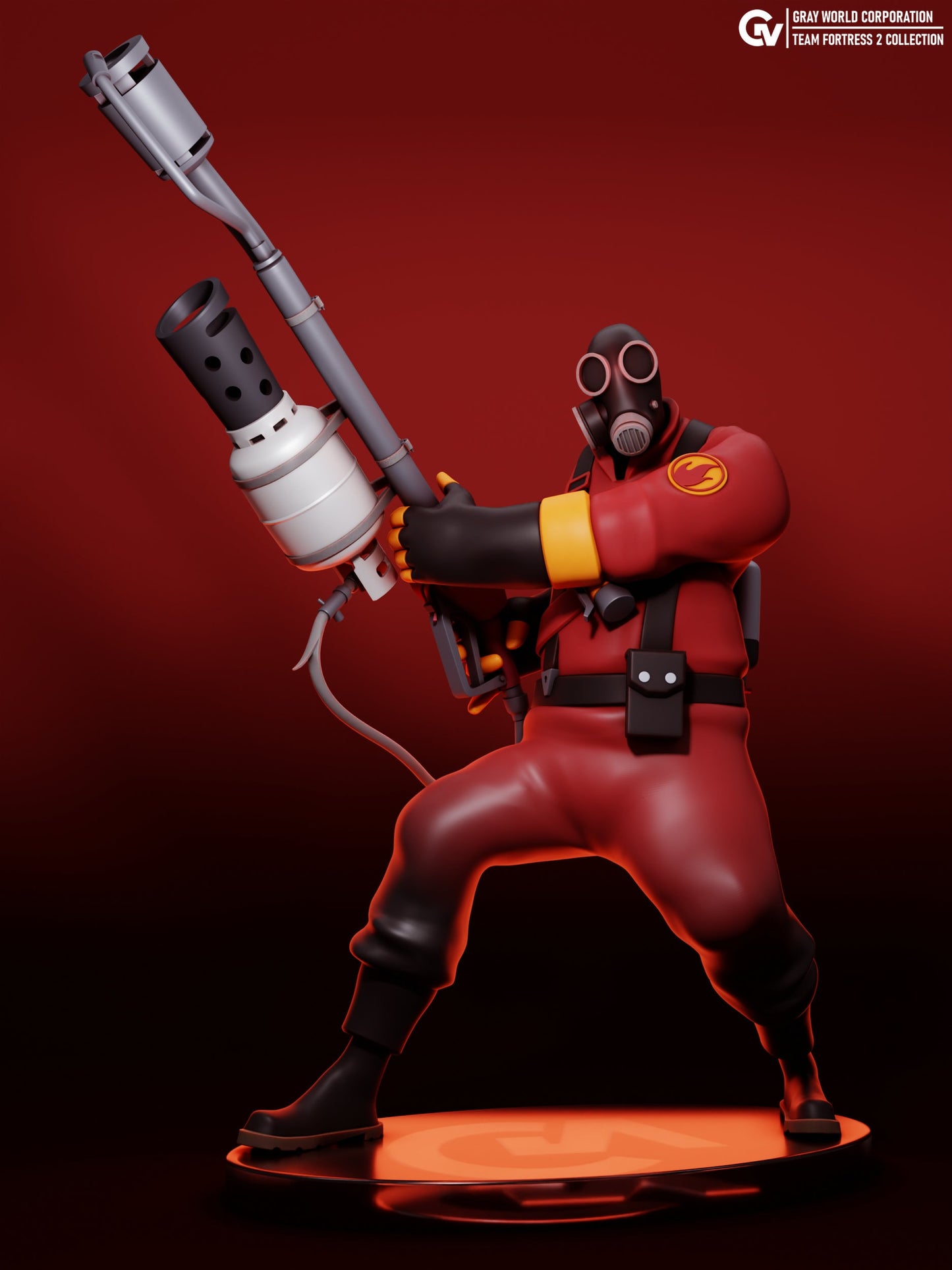 Pyro from Team Fortress 2 - Collectible 3d printed statues - Home Decor - Custom Gift and Painted Versions Available!