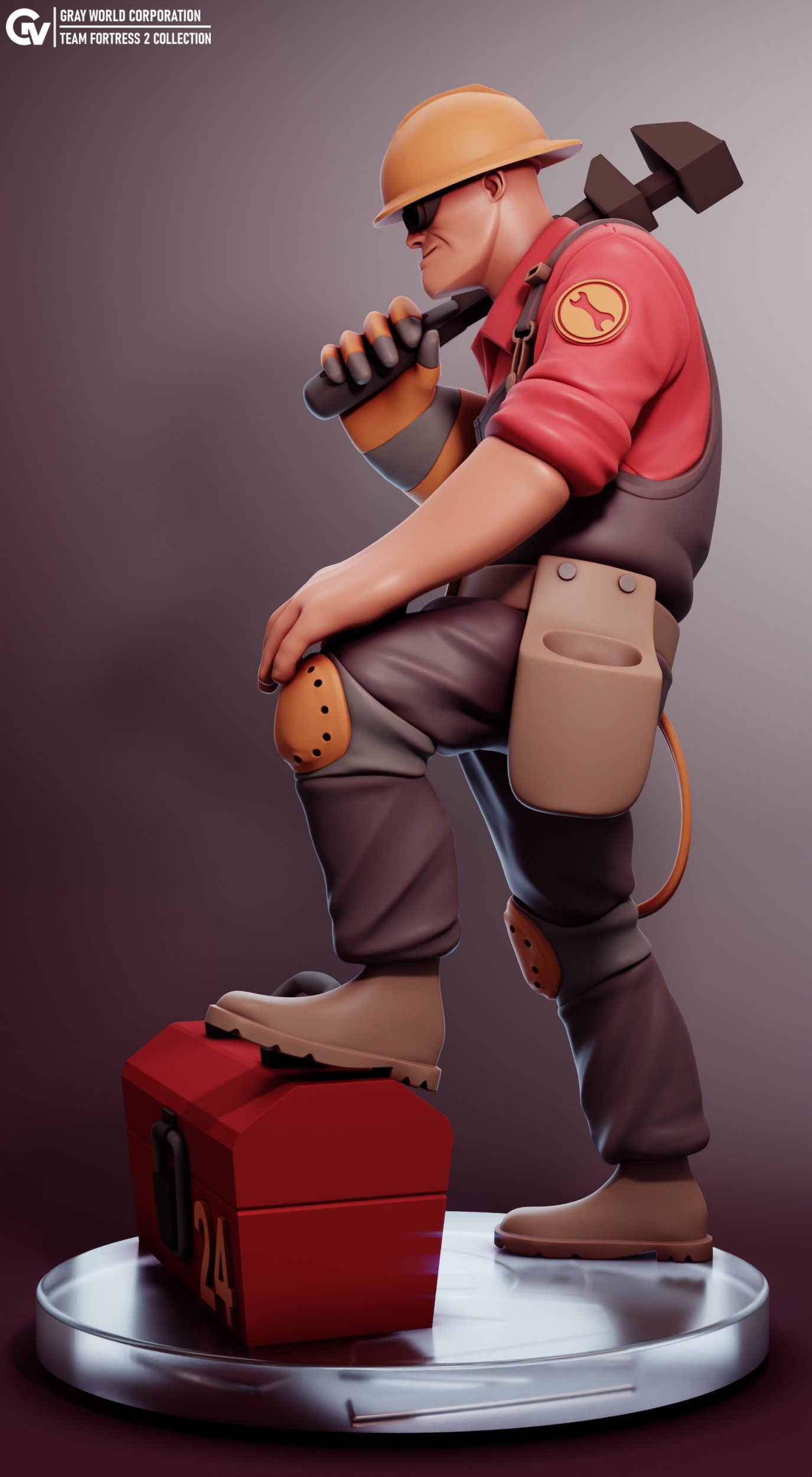 Engineer from Team Fortress 2 - Collectible 3d printed statues - Home Decor - Custom Gift and Painted Versions Available!