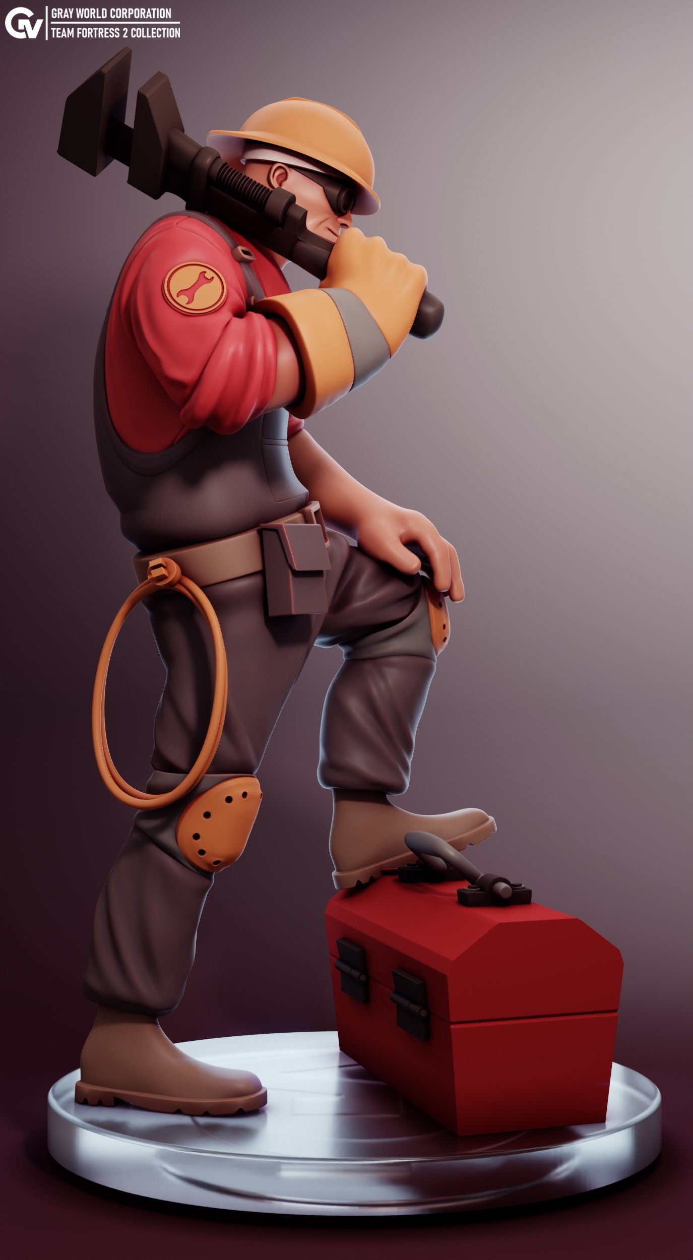 Engineer from Team Fortress 2 - Collectible 3d printed statues - Home Decor - Custom Gift and Painted Versions Available!