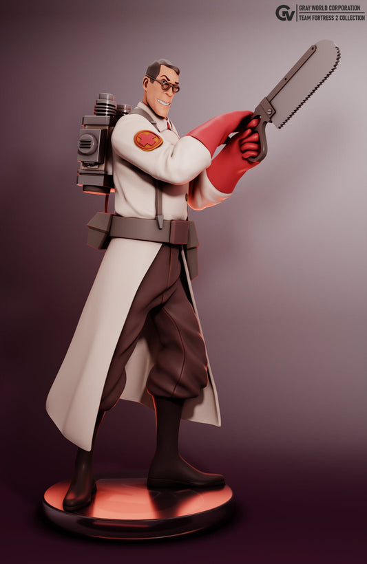 Medic from Team Fortress 2 - Collectible 3d printed statues - Home Decor - Custom Gift and Painted Versions Available!