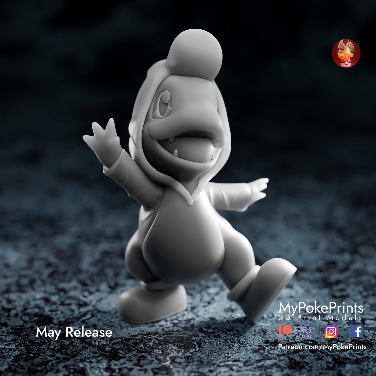 Yoshi - Charmander Mash Up - Pokemon unique collectibles - Siraya Tech Fast-Abs Grey Resin  - Painted and Custom Gift Versions Available!