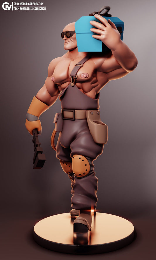 Swole Engineer Team Fortress 2 - Collectible 3d printed statues - Home Decor - Custom Gift and Painted Versions Available!