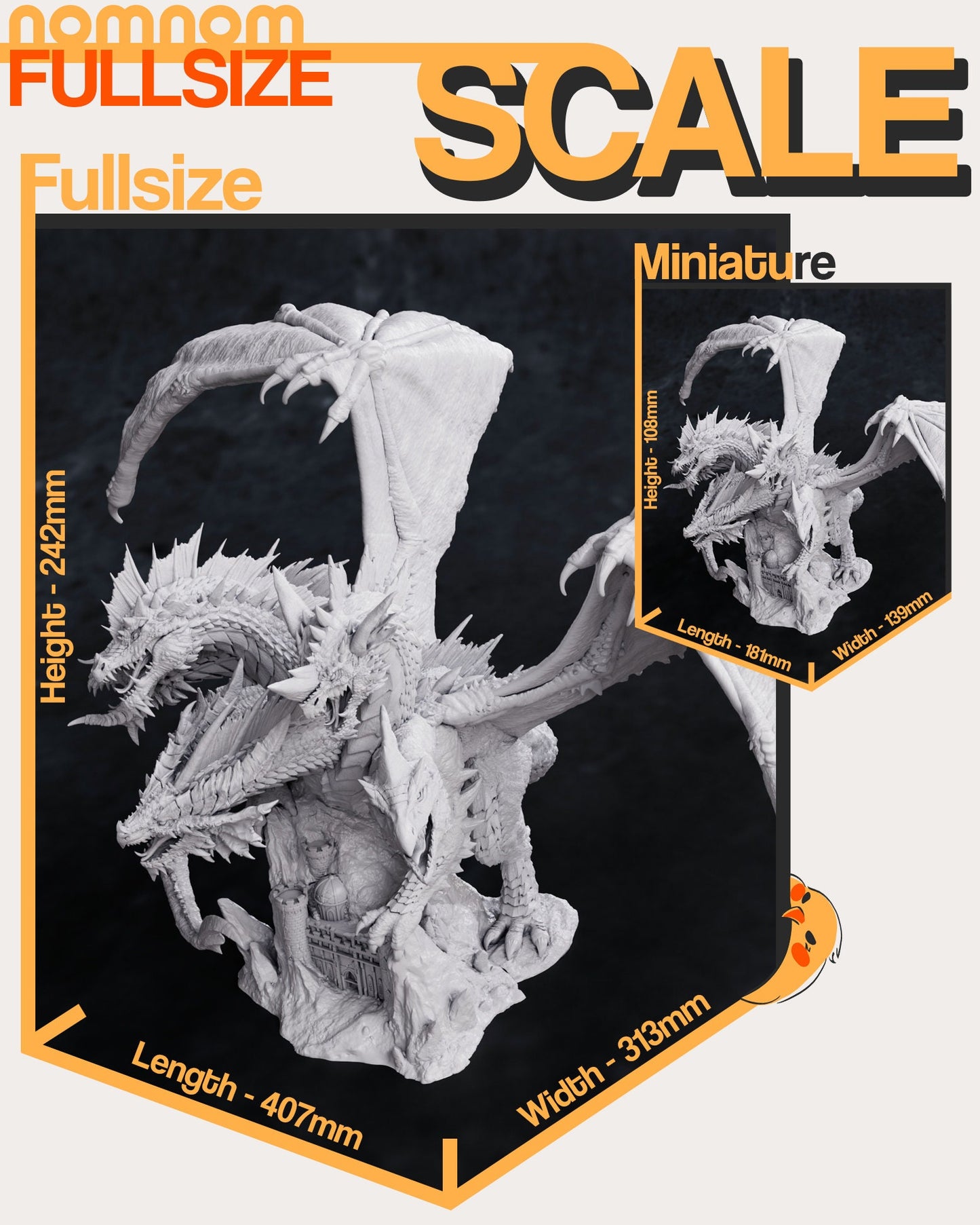 Tiamat Elder Dragon  - Collectible 3d printed statues - Perfect for Home Decor - Custom Gift and Painted Versions Available!