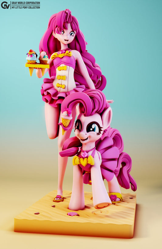 Pink Beach Pinkie Pie Sand Set From MLP Collectible 3d printed statues - Perfect for Home Decor - Custom Gift and Painted Version Available!