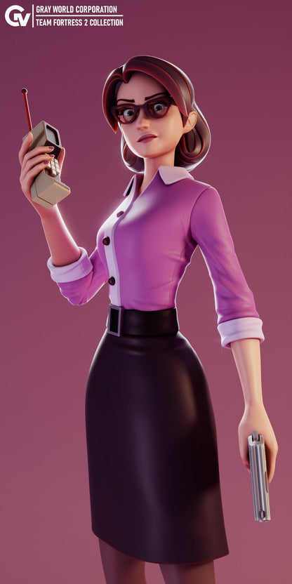 Miss Pauling from Team Fortress 2 - Collectible 3d printed statues - Home Decor - Custom Gift and Painted Versions Available!