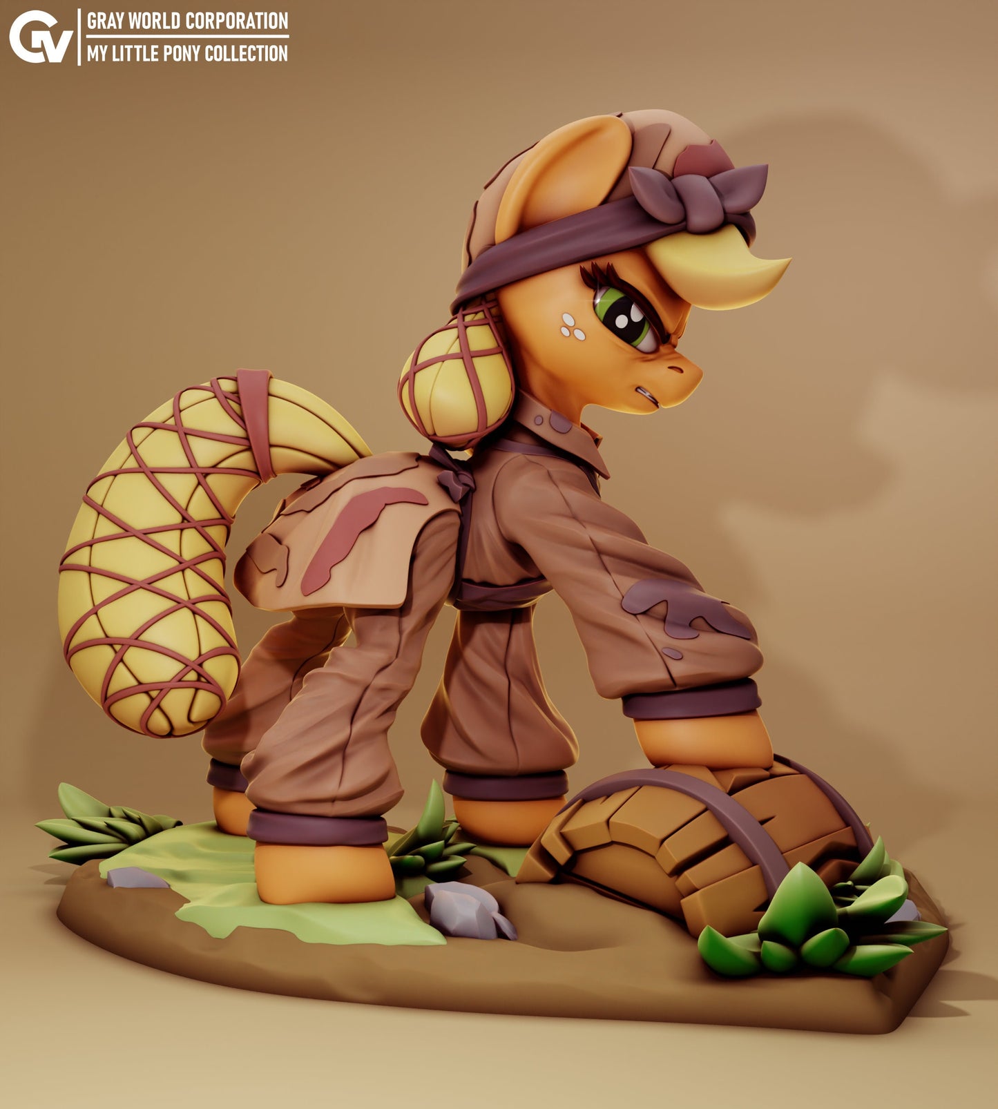 Applejack "Bad Future" From MLP - Collectible 3d printed statues - Perfect for Home Decor - Custom Gift and Painted Versions Available!