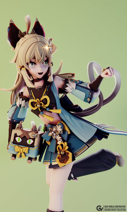 Kirara from Genshin Impact - Collectible 3d printed statues - Perfect for Home Decor - Custom Gift and Painted Versions Available!