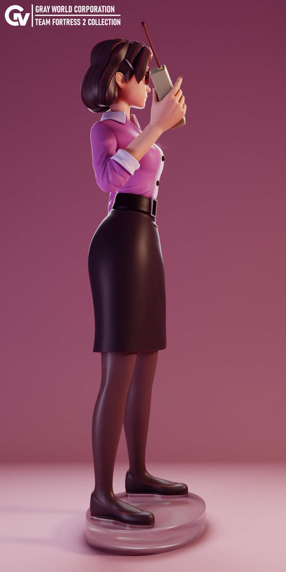 Miss Pauling from Team Fortress 2 - Collectible 3d printed statues - Home Decor - Custom Gift and Painted Versions Available!