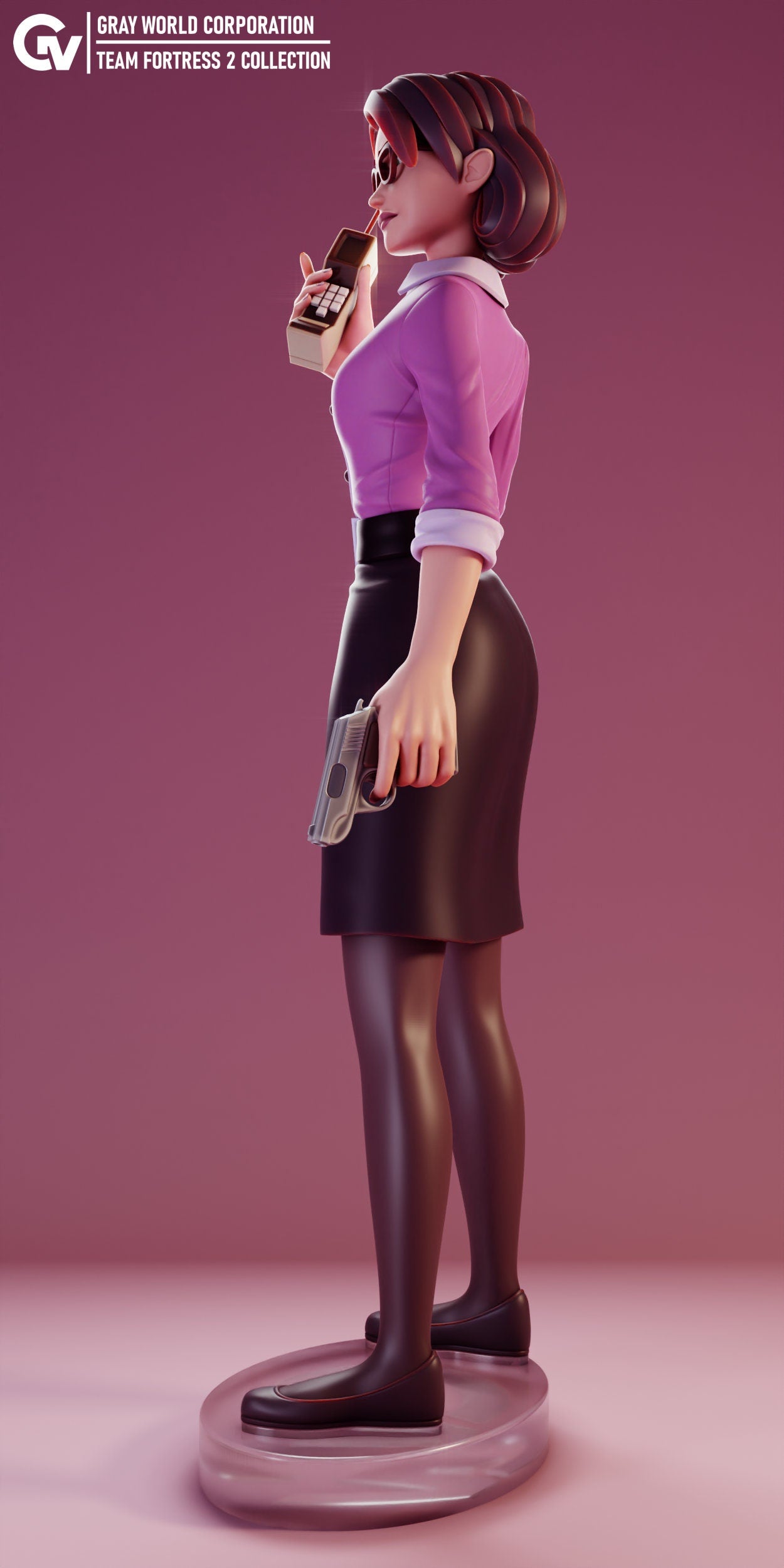 Miss Pauling from Team Fortress 2 - Collectible 3d printed statues - Home Decor - Custom Gift and Painted Versions Available!