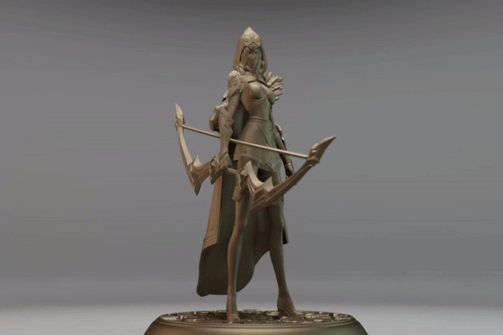 Classic Ashe from League of lol  - Collectible 3d printed statues - Perfect for Home Decor - Custom Gift and Painted Versions Available!