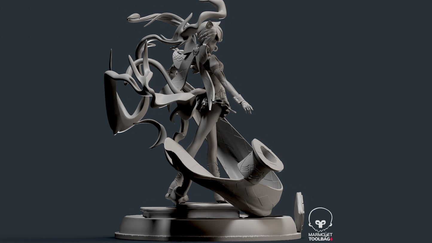 Lynette from Genshin Impact - Collectible 3d printed statues - Perfect for Home Decor - Custom Gift and Painted Versions Available!