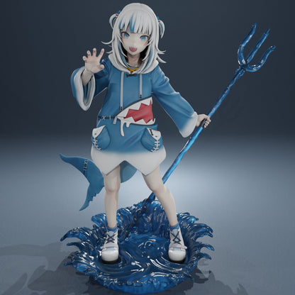 Gawr Gura Hololive VTuber - Collectible Statue  - Décor for your home - 3d Resin Print - Painted or Custom Gift~!