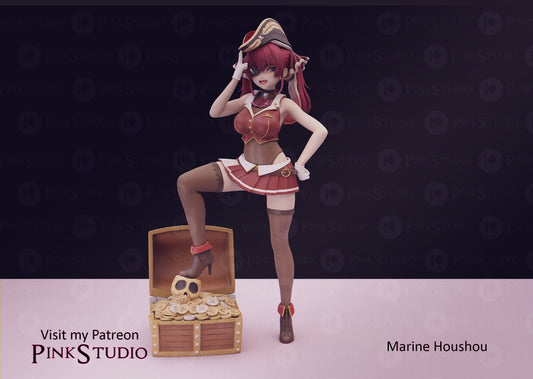 Marine Houshuo Pirate Hololive VTuber - Collectible Statue  - Décor for your home - 3d Resin Print - Painted or Custom Gift~!