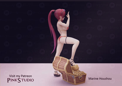 Bikini Houshuo Pirate Hololive VTuber LEWD - Collectible Statue  - Décor for your home - 3d Resin Print - Painted or Custom Gift~!