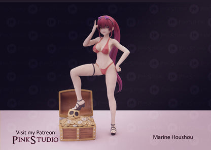 Bikini Houshuo Pirate Hololive VTuber LEWD - Collectible Statue  - Décor for your home - 3d Resin Print - Painted or Custom Gift~!