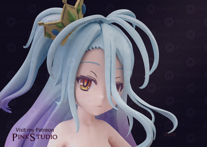 Shiro from No Game no Life Chessboard Diorama - Collectible Statue  - Décor for your home - 3d Resin Print - Painted or Custom Gift~!