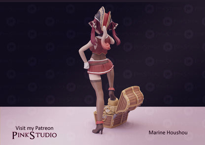 Marine Houshuo Pirate Hololive VTuber - Collectible Statue  - Décor for your home - 3d Resin Print - Painted or Custom Gift~!