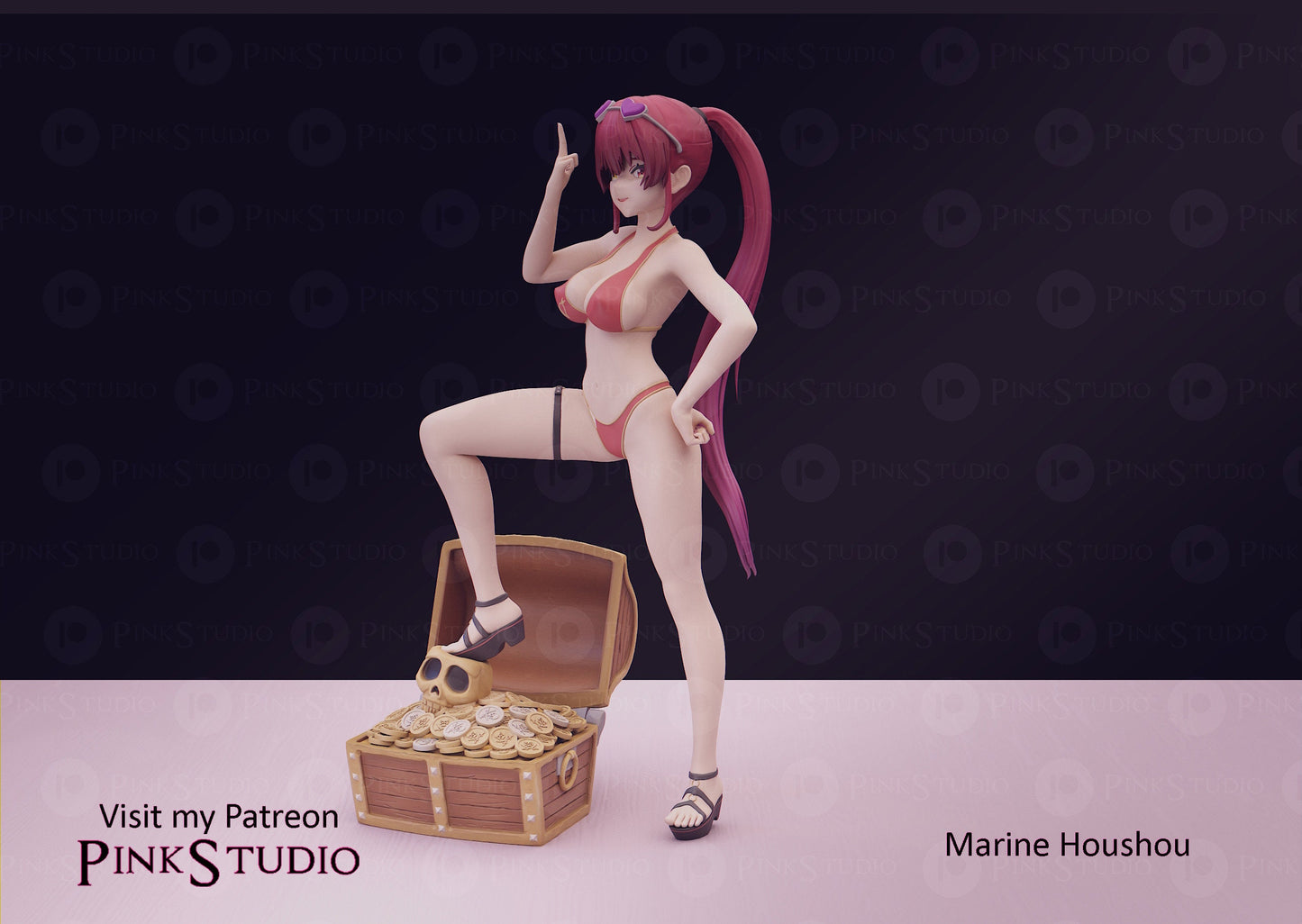 Bikini Houshuo Pirate Hololive VTuber LEWD - Collectible Statue  - Décor for your home - 3d Resin Print - Painted or Custom Gift~!