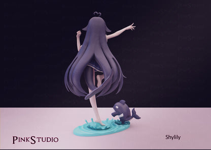 Shilily Waifu Statue Hololive VTuber - Collectible Statue  - Décor for your home - 3d Resin Print - Painted or Custom Gift~!