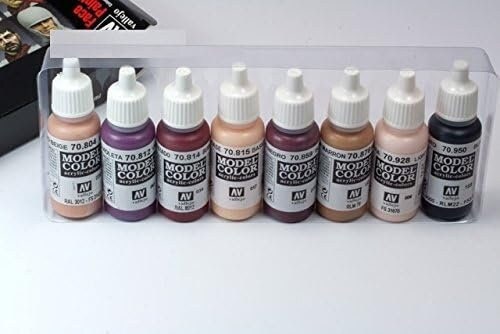 Vallejo Face Painting Set, 8 bottles of 17ml each - Perfect for DIY hobby project - Acrylic Paint for Statues