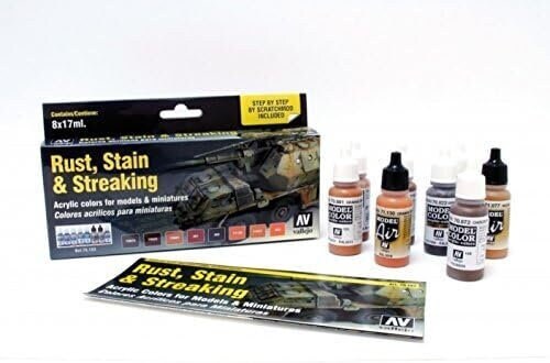 Vallejo Rust, Stain and Streaking Paint Set, 8 bottles of 17ml each - Perfect for DIY hobby project - Acrylic Paint for Statues