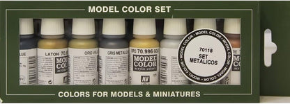 Vallejo Metallic Colors Paint Set, 8 bottles of 17ml each - Perfect for DIY hobby project - Acrylic Paint for Statues