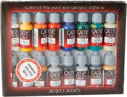 Acylicos Vallejo - Acrylic 16 Colors for Fantasy Figures 17ml bottles - Perfect for DIY hobby project - Acrylic Paint for Statues