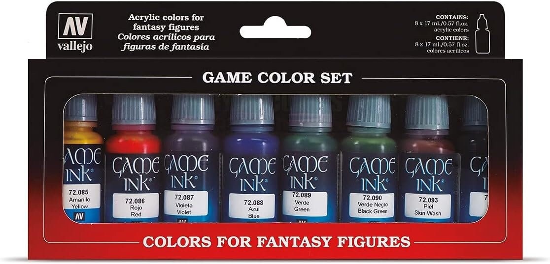 Vallejo Game Ink Paint Set (8 Color) Paint, 0.57 Fl Oz (Pack of 8) - Perfect for DIY hobby project - Acrylic Paint for Statues