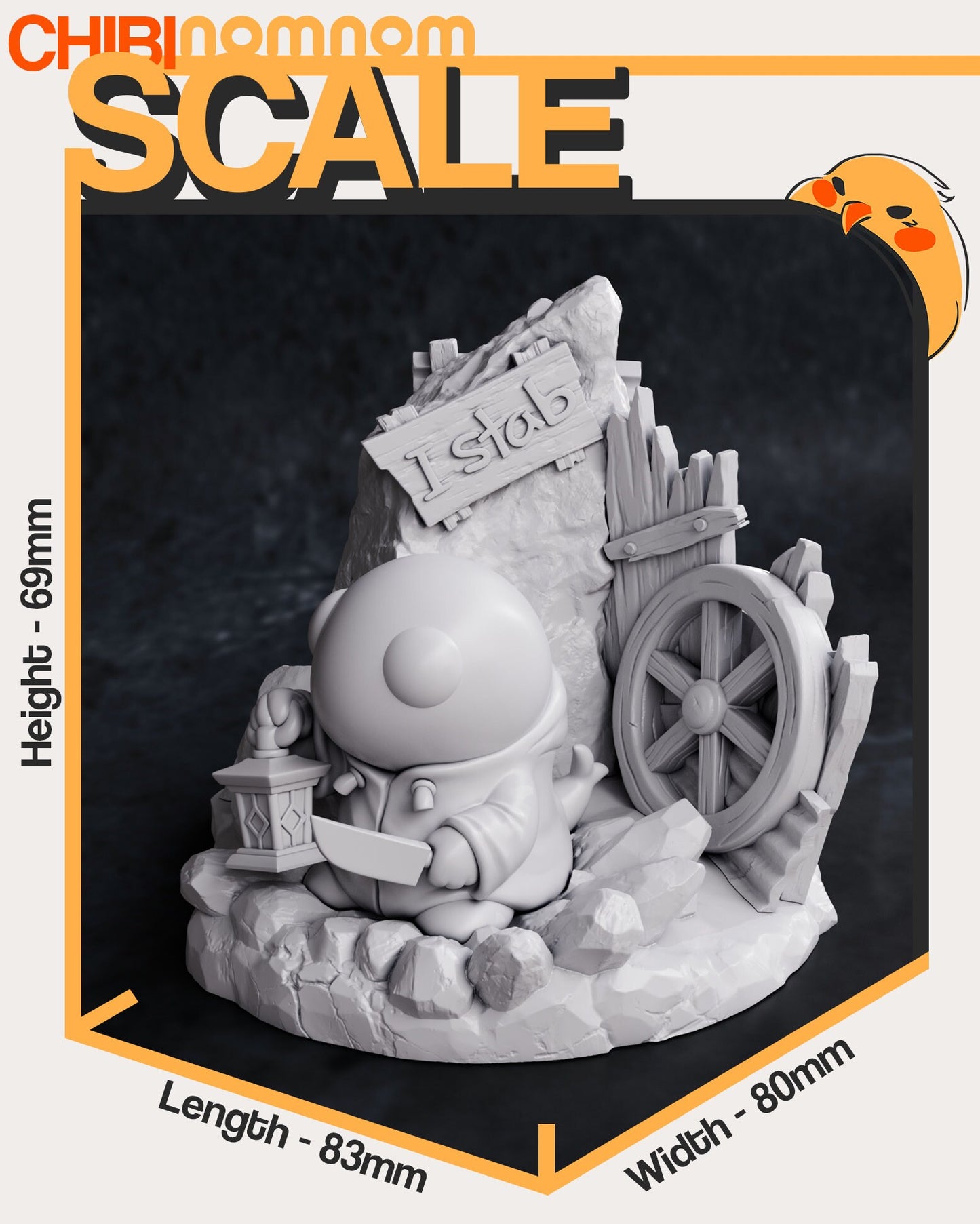 Chibi Tornberry from Final Fantasy  - Collectible 3d printed statues - Perfect for Home Decor Custom Gift and Painted Versions Available!