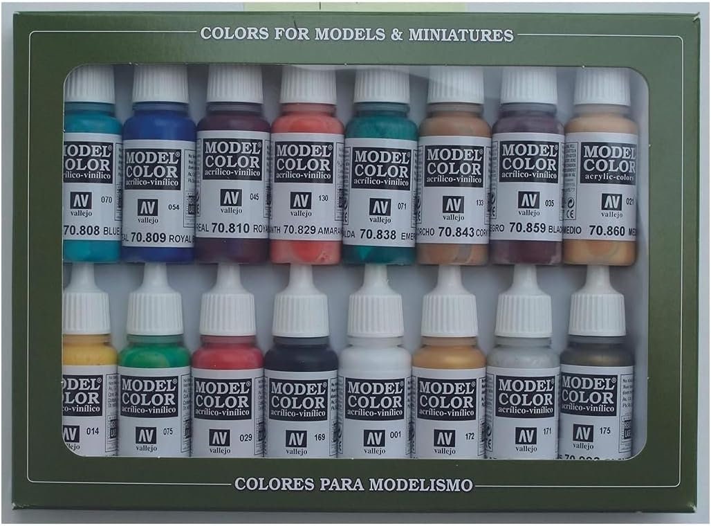 Vallejo Medieval Colors Acrylic Paint Set, 17ml, 0.57 Fl Oz (Pack of 16) - Perfect for DIY hobby project - Acrylic Paint for Statues