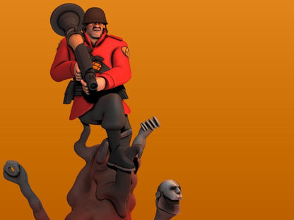 Soldier Rocket Jump from Team Fortress 2 - Collectible 3d printed statues - Home Decor - Custom Gift and Painted Versions Available!